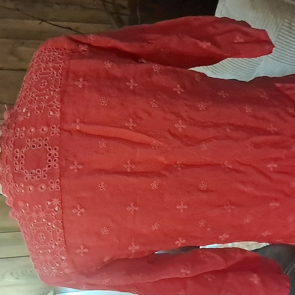 Johnny Was Pink V Neck Eyelet Tunic Top Dress Size PXS - Picture 8 of 10